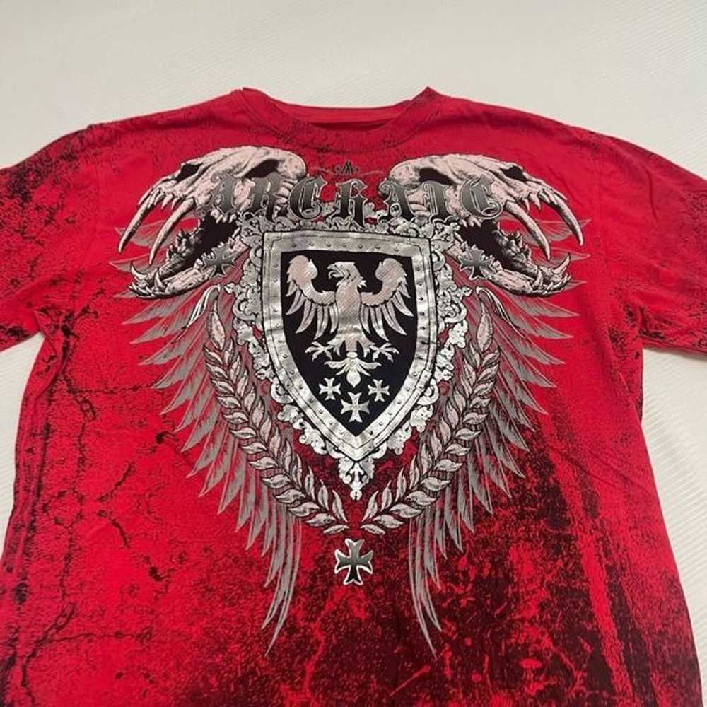 Archaic Affliction Red Short Sleeve T-Shirt Size … - image 2