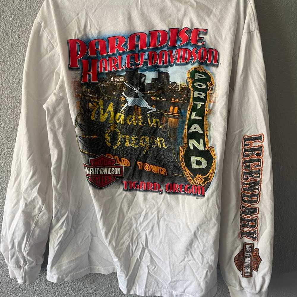 Long sleeve Vintage Harley Davidson T-shirt - L -… - image 6
