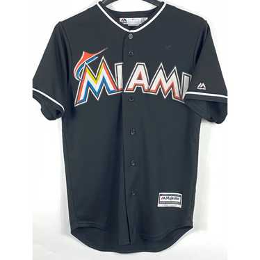 Majestic VTG Majestic MLB Miami Marlins Cool Base… - image 1