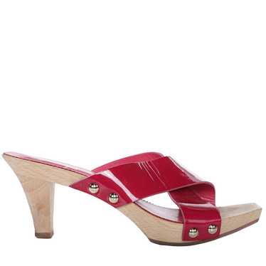 YSL Patent Leather Wooden Mules Heels Sandals 37 - image 1