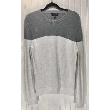 Express EXPRESS Mens Size M Gray Colorblock Ribbe… - image 1