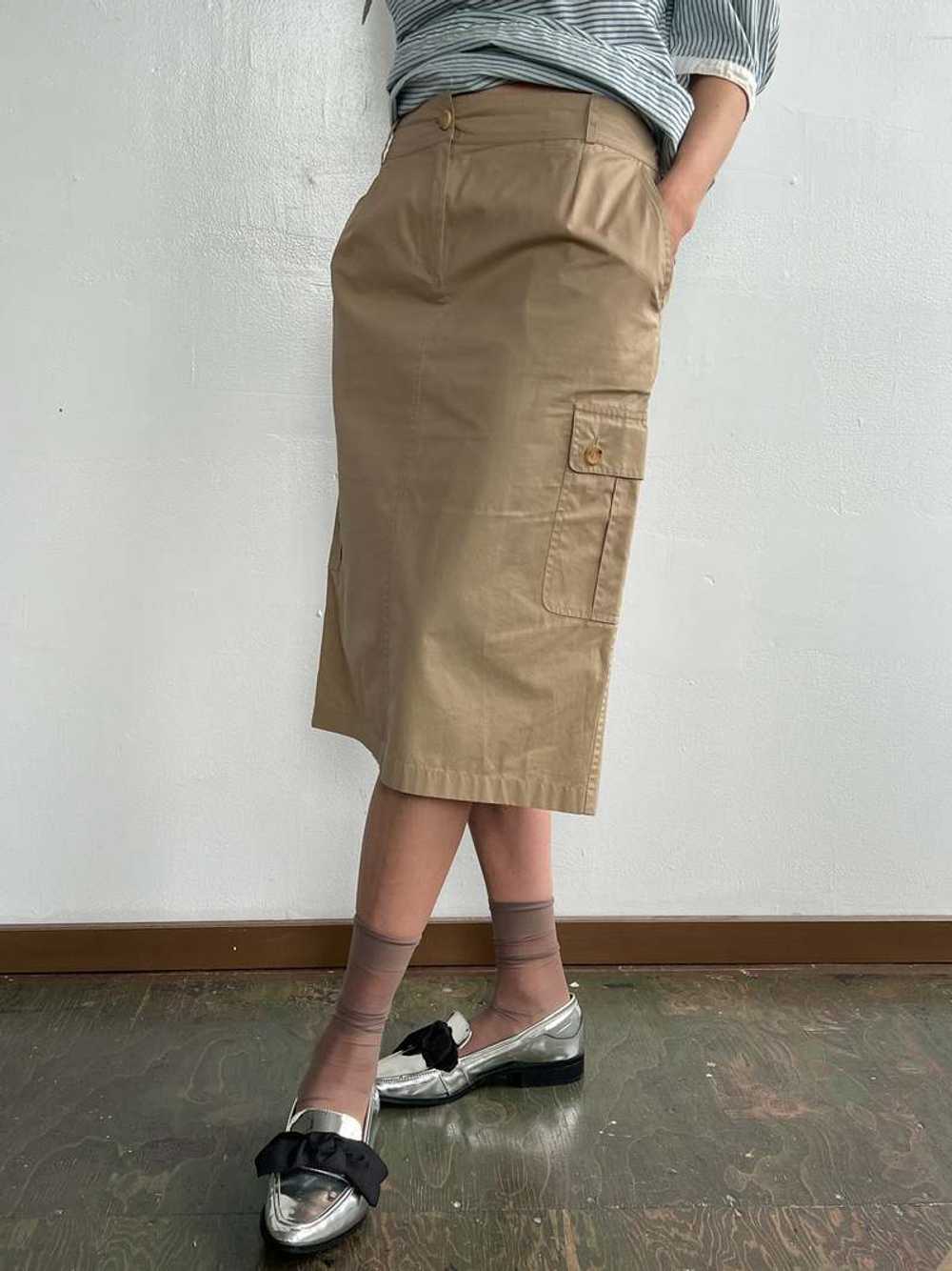Vintage Celine Cargo Skirt - Khaki - image 1