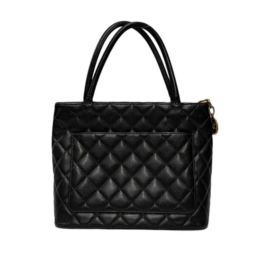 CHANEL/Hand Bag/Leather/BLK/Caviar Medallion Tote - image 2