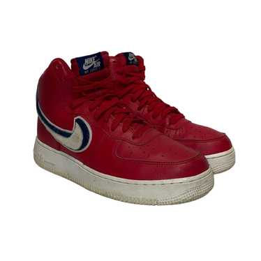 NIKE/Hi-Sneakers/US 9.5/Leather/RED/AF1 - image 1