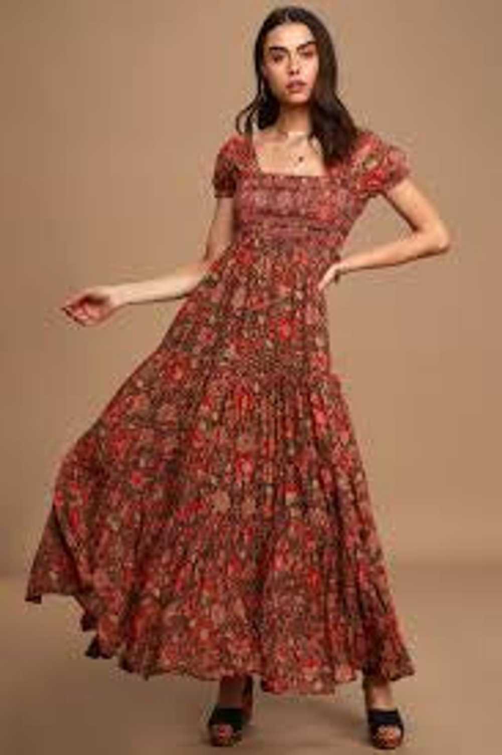 Free People Getaway Tiered Smocked Floral Maxi Dr… - image 3