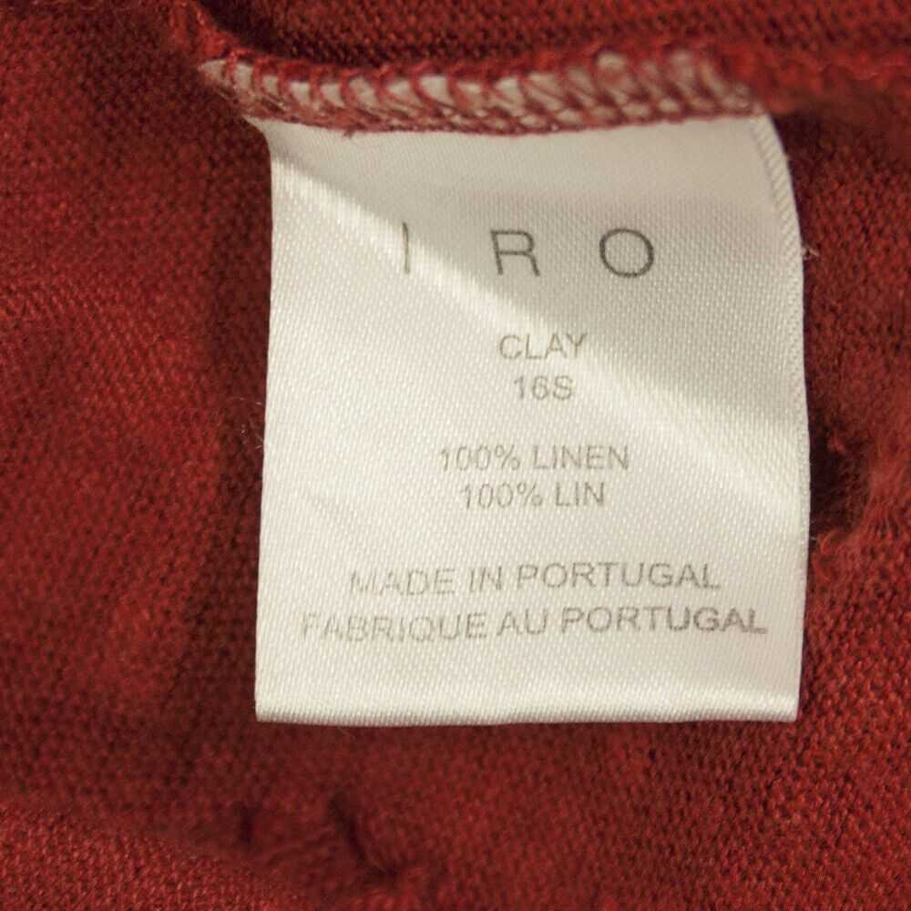 IRO Clay Red Linen Short Sleeve T-shirt Top with … - image 5