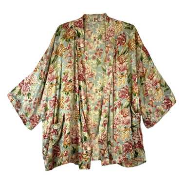 Vintage Treashe Floral Silk Robe - image 1