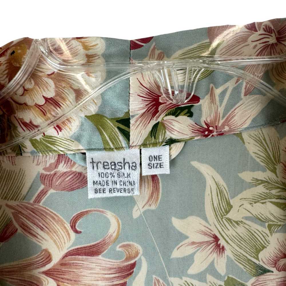 Vintage Treashe Floral Silk Robe - image 3