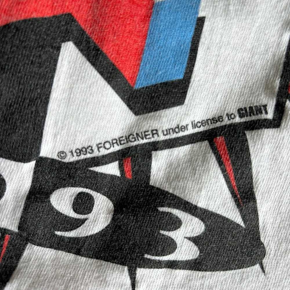 Vintage 1993 FOREIGNER World Tour Tshirt - image 5