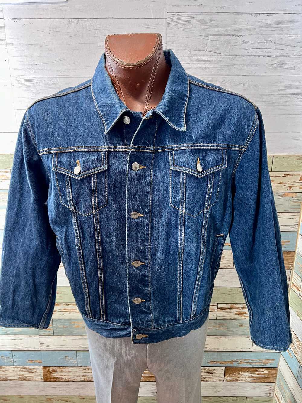 00’s Blue Italian Custom Hand Painted Denim Jacke… - image 5