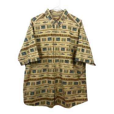 Other Woolrich Tan Fishing Print Short Sleeve Shir