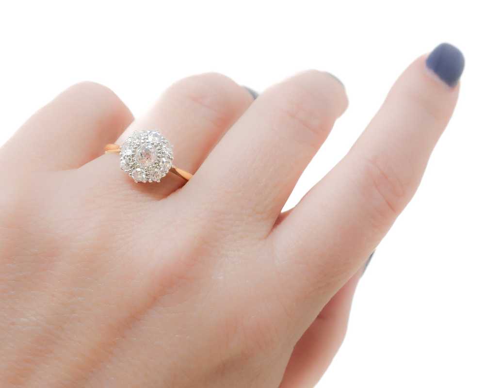Edwardian Diamond Cluster Ring - image 5