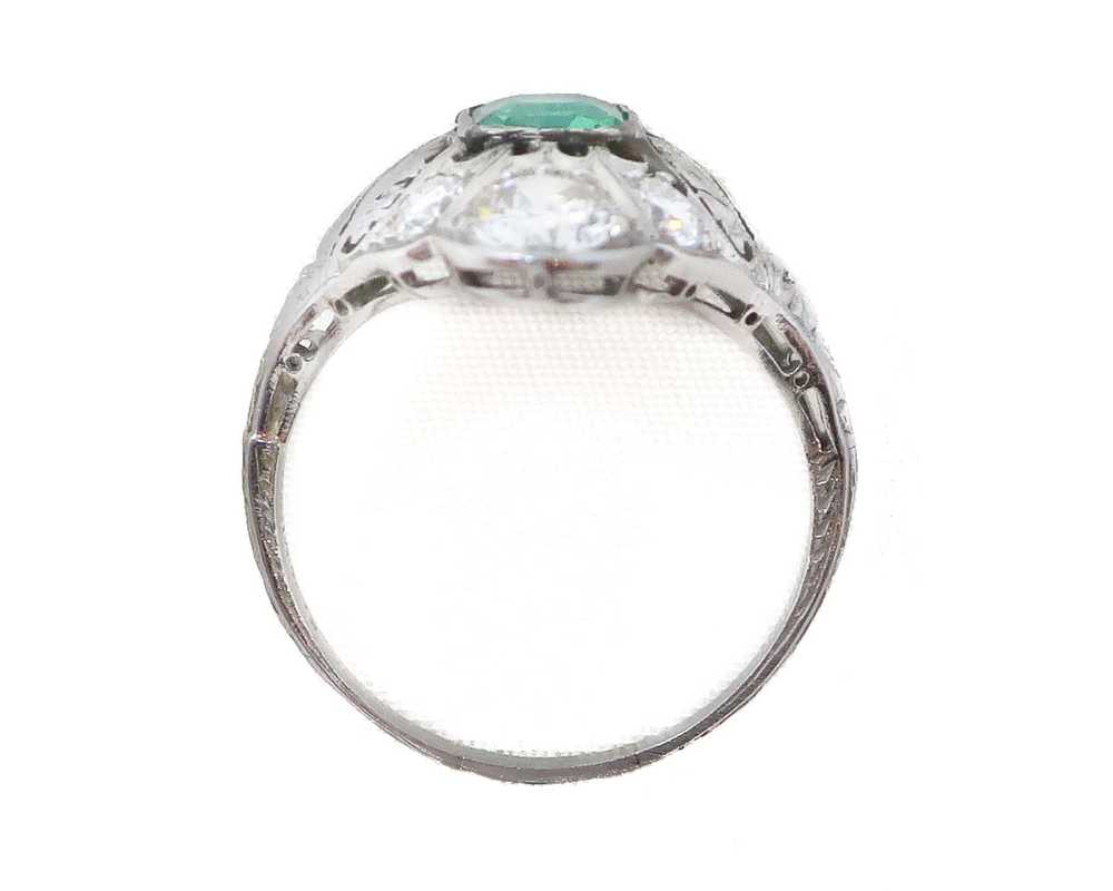 Edwardian Emerald & Diamond Ring - image 3