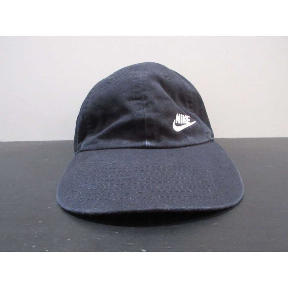 Nike VINTAGE Nike Hat Cap Strap Back Black Swoosh… - image 1