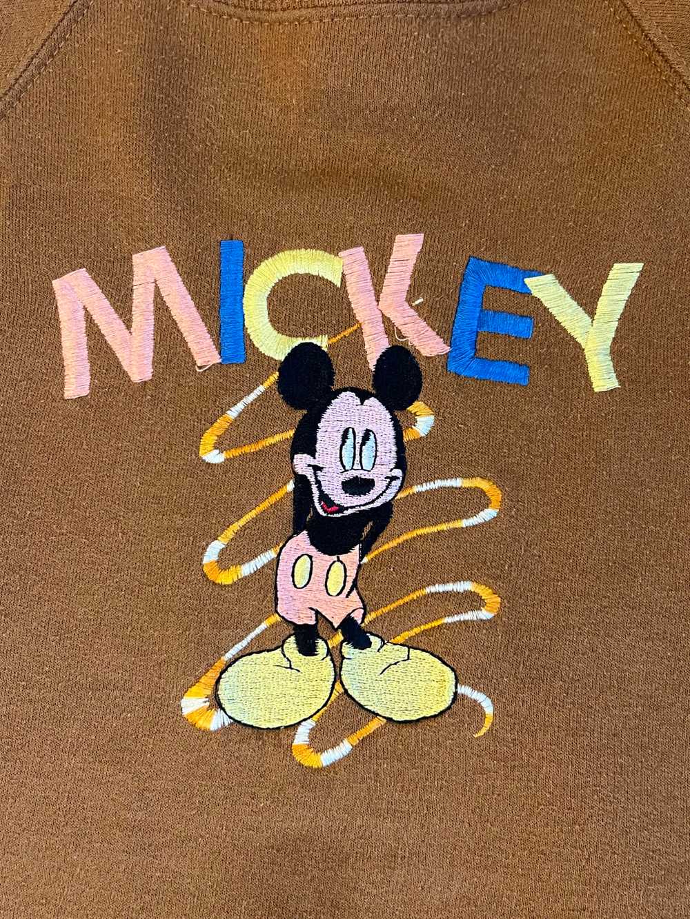 90’s Brown Disney Mickey Mouse Embroidered Sweats… - image 2