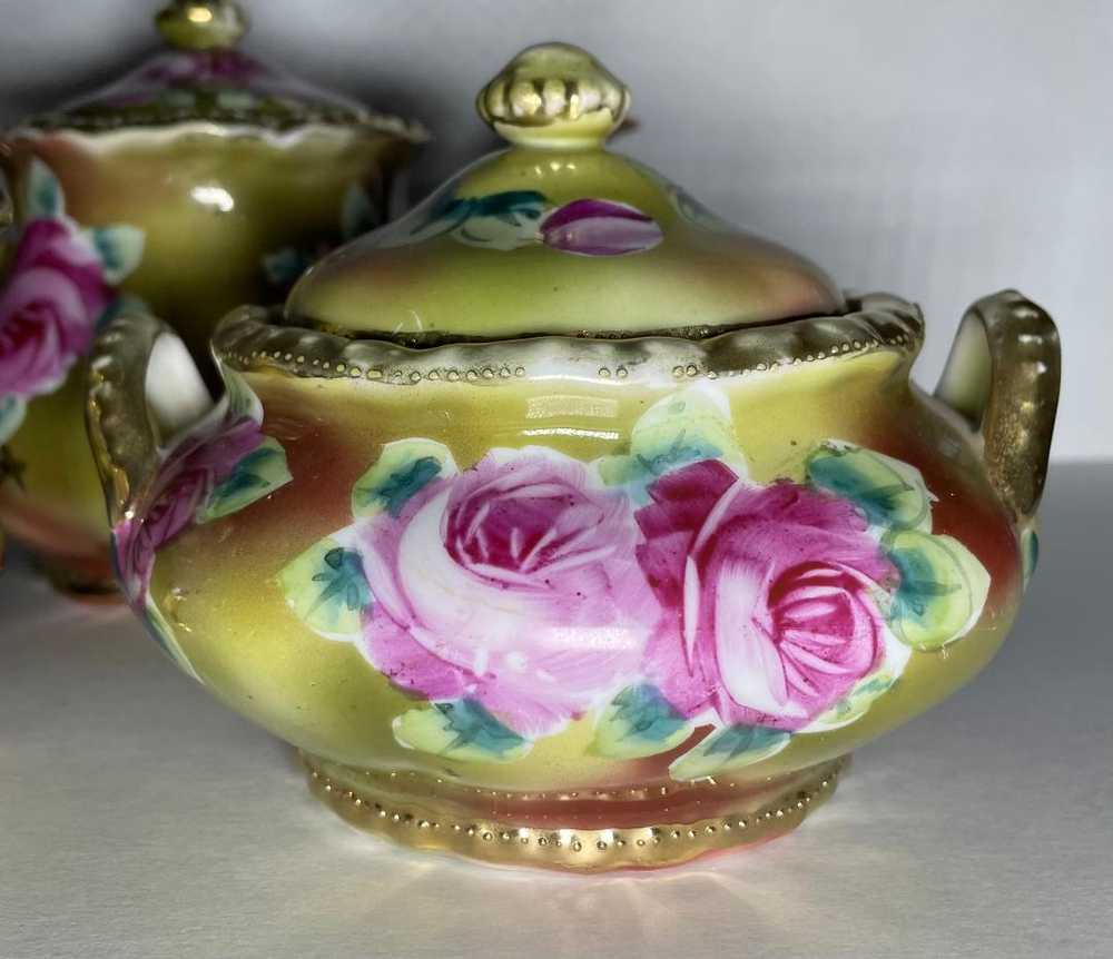 Vintage Mid Century Floral Teapot, Cream, Sugar S… - image 4