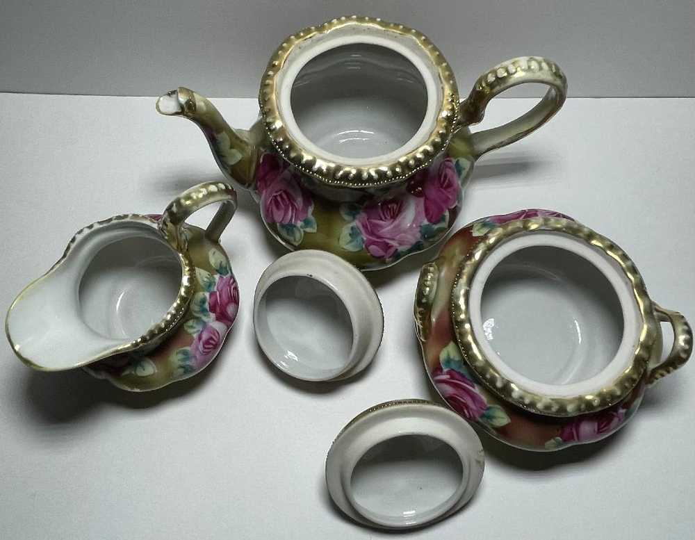 Vintage Mid Century Floral Teapot, Cream, Sugar S… - image 6