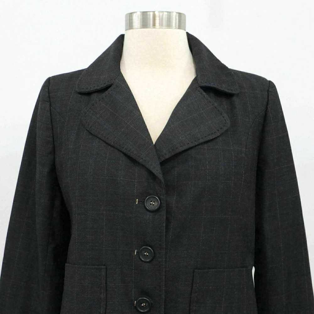 Vintage Via Spiga Blazer Jacket Womens 4 Gray Win… - image 2