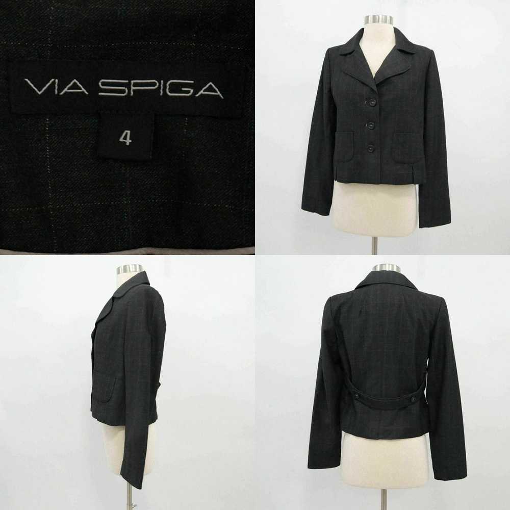 Vintage Via Spiga Blazer Jacket Womens 4 Gray Win… - image 4