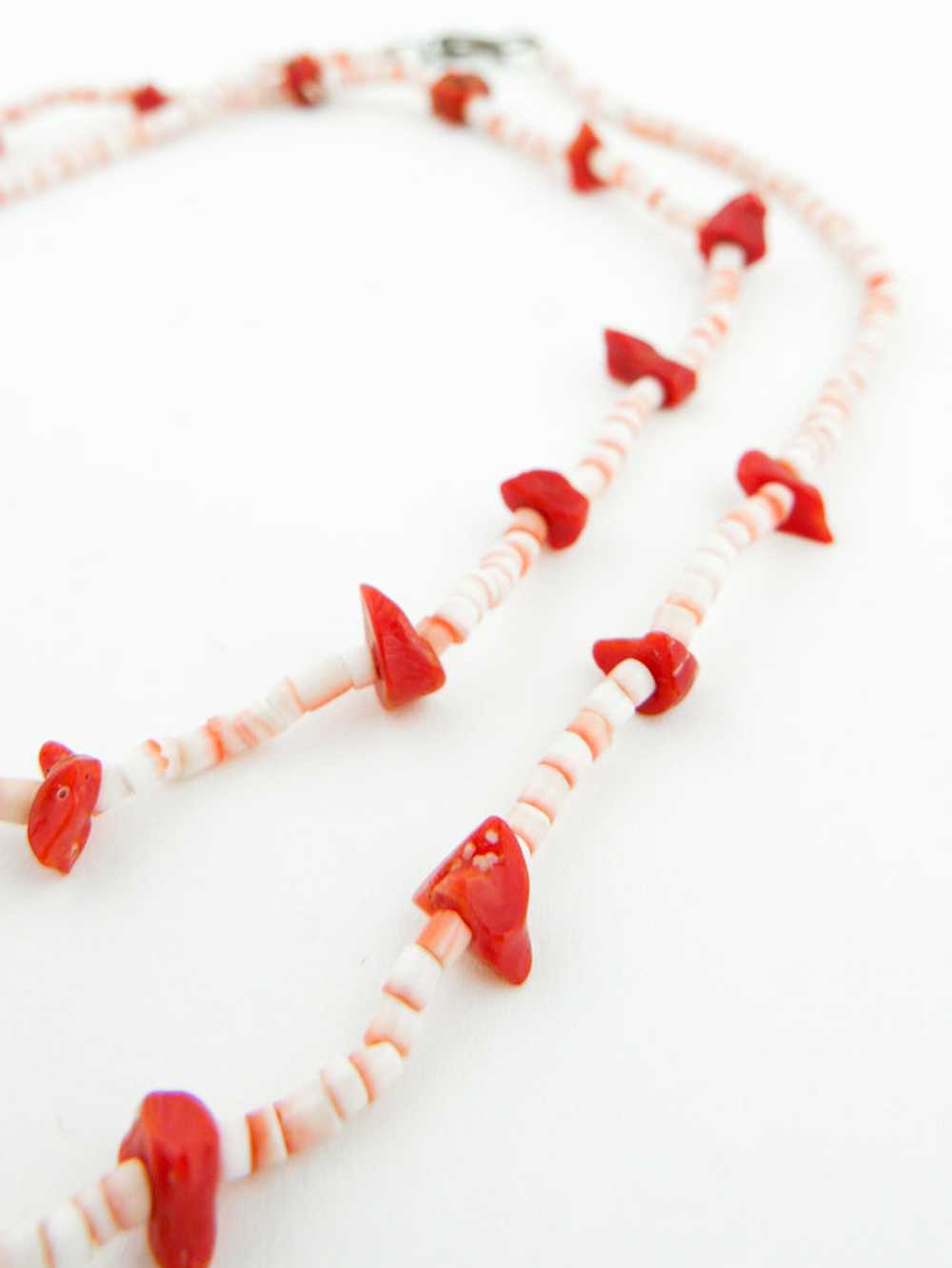 Coral Heishi Necklace - image 1