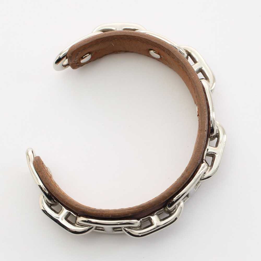 Hermes Chaîne D'Ancre Bangle Leather Brown Silver - image 4