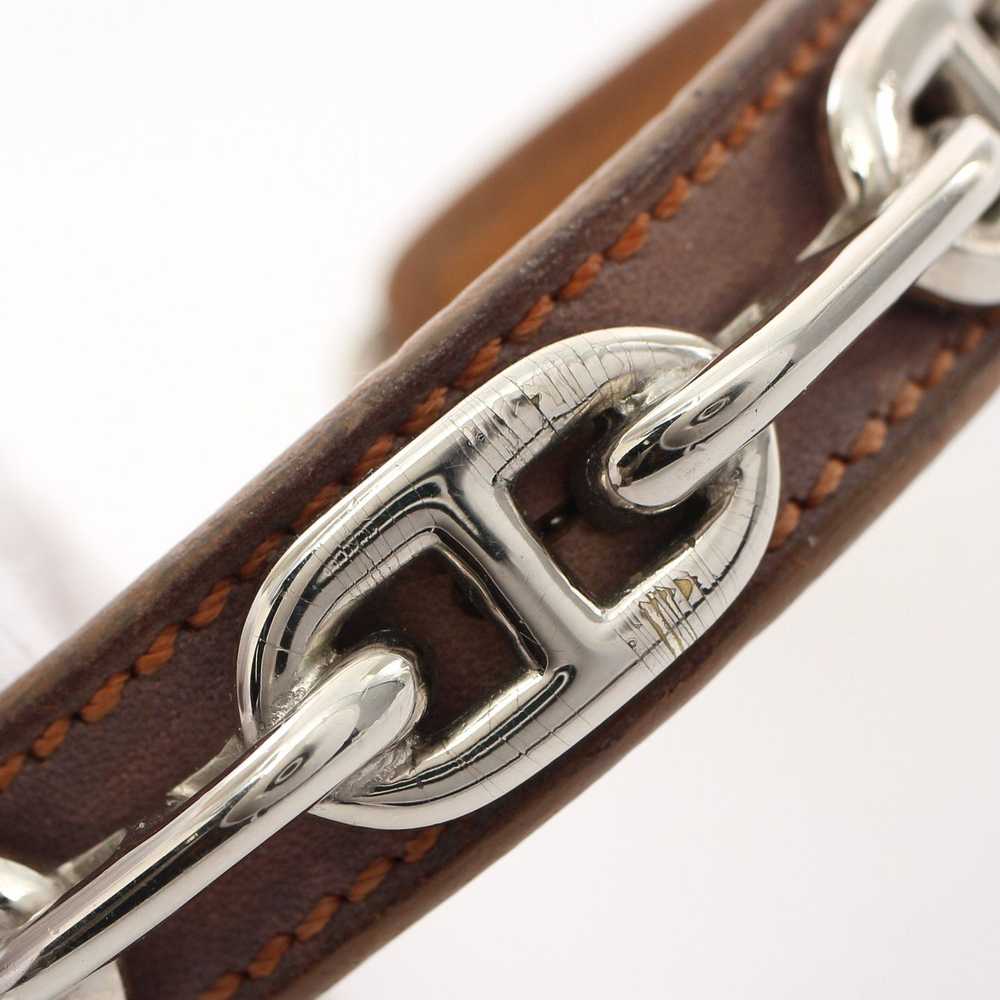 Hermes Chaîne D'Ancre Bangle Leather Brown Silver - image 6