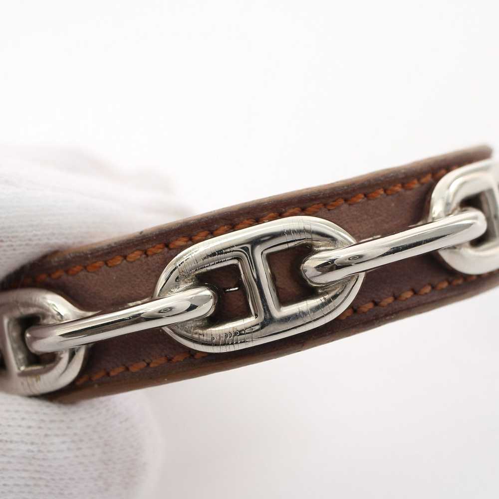 Hermes Chaîne D'Ancre Bangle Leather Brown Silver - image 7