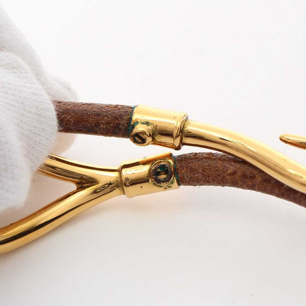 Hermes Jumbo Choker Bracelet Leather GP Brown Gold - image 7