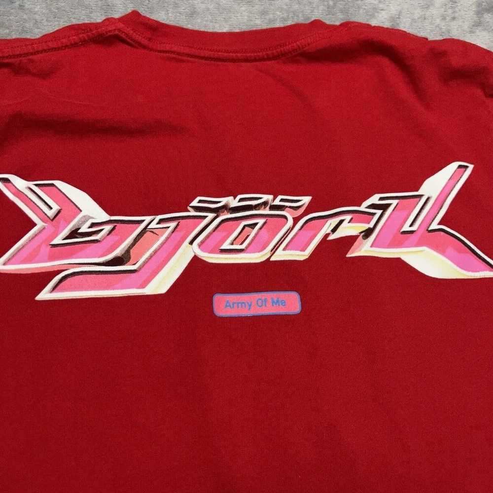 Bjork Adult Shirt Small Red White Graphic Army Of… - image 4