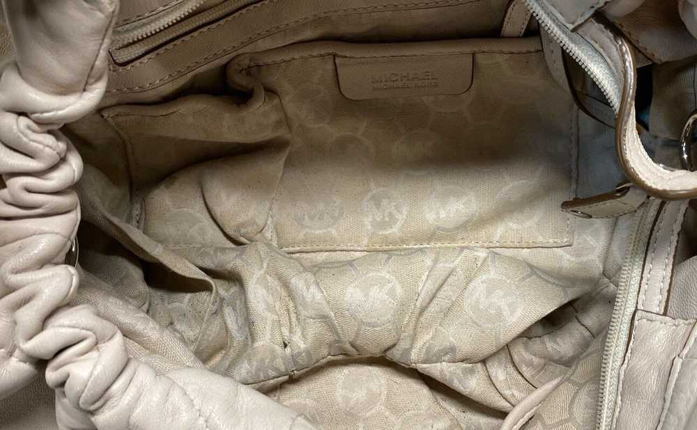 Michael Kors Fulton Beige Pleated Leather Satchel… - image 6