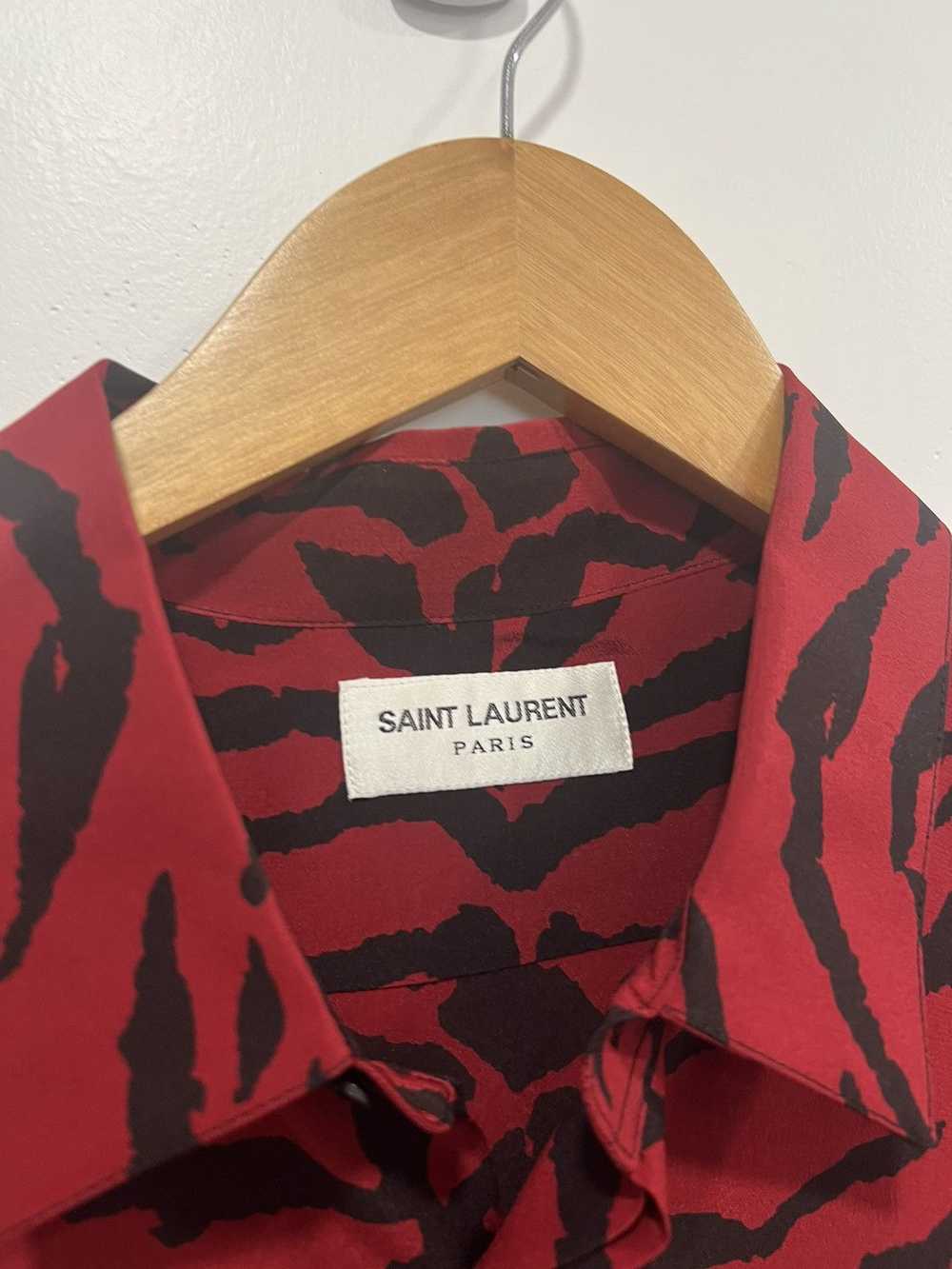 Saint Laurent Paris New red silk tiger shirt - image 3