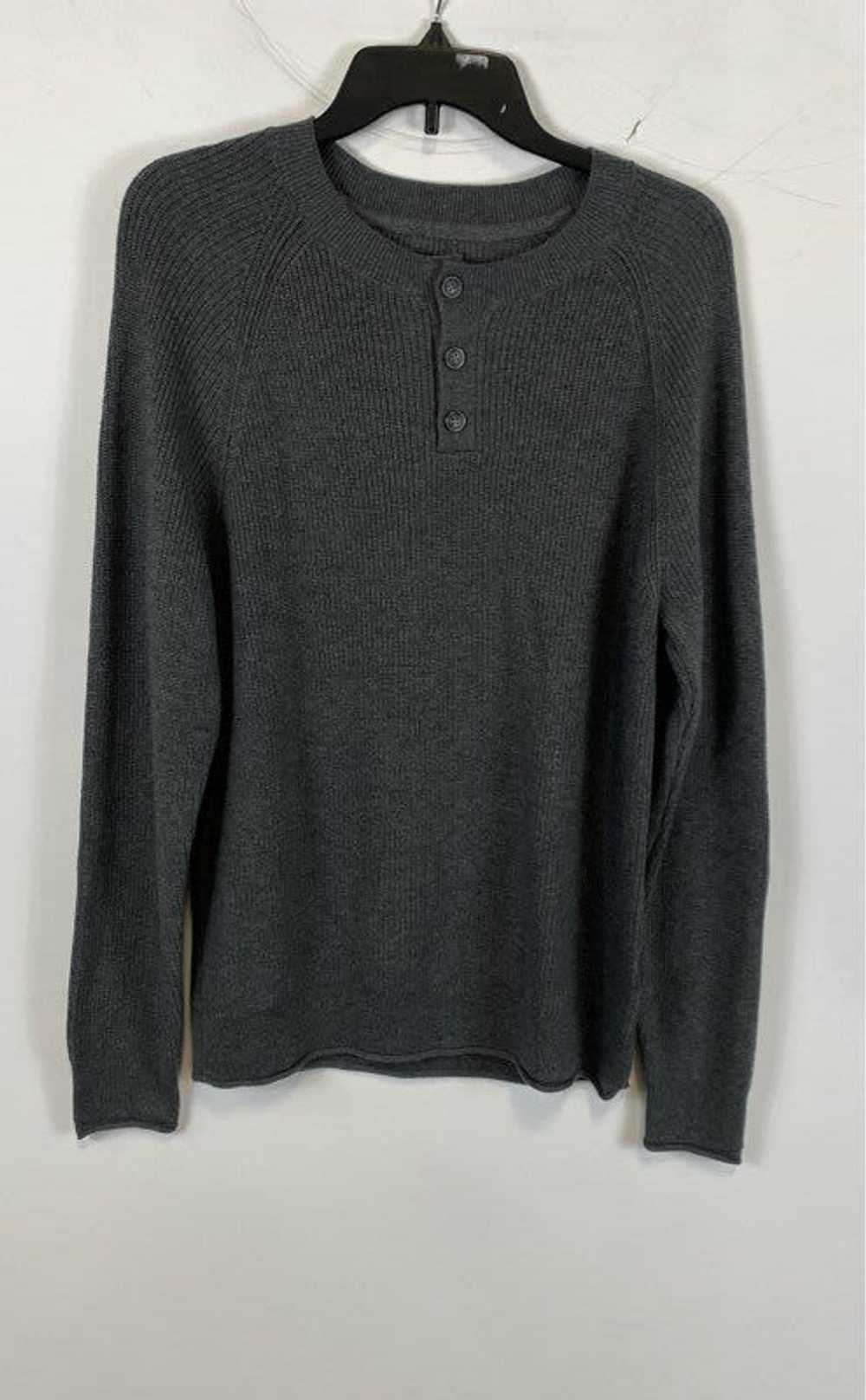 NWT Lucky Brand Mens Gray Ribbed Long Sleeve Quar… - image 1