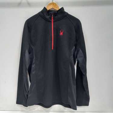 Spyder Black And Red Quarter Zip Pullover Jacket … - image 1