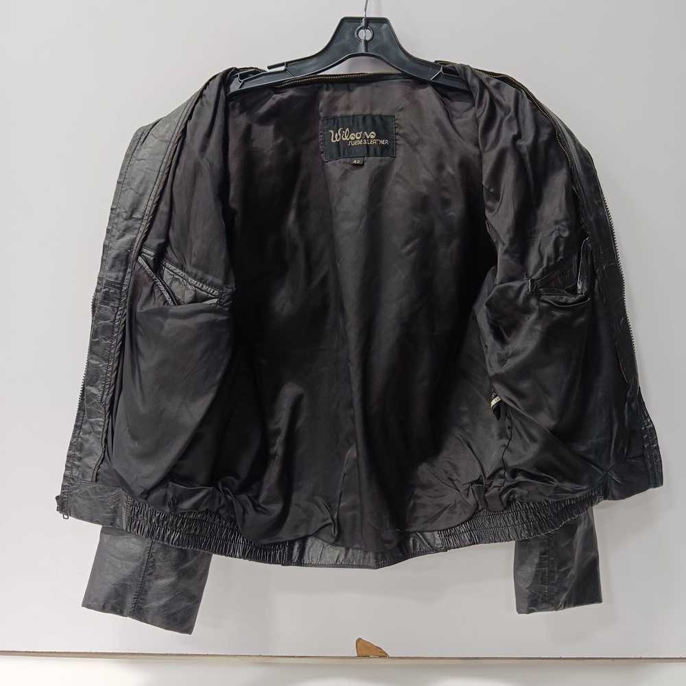 Wilson Women's Black Leather Jacket Size 42 - image 3