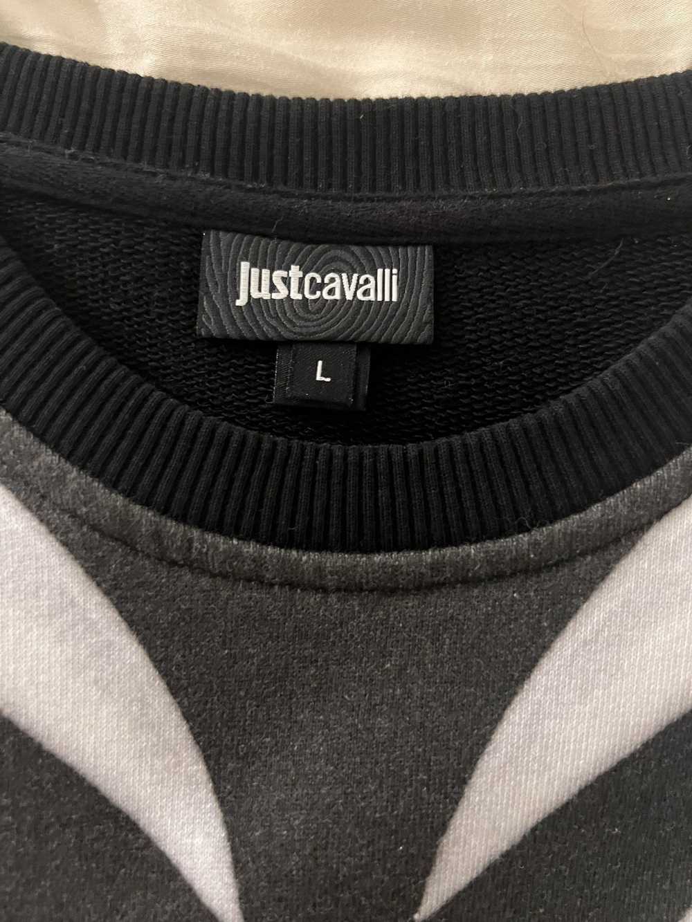 Just Cavalli Black White Graphic Cotton Crew Neck… - image 3