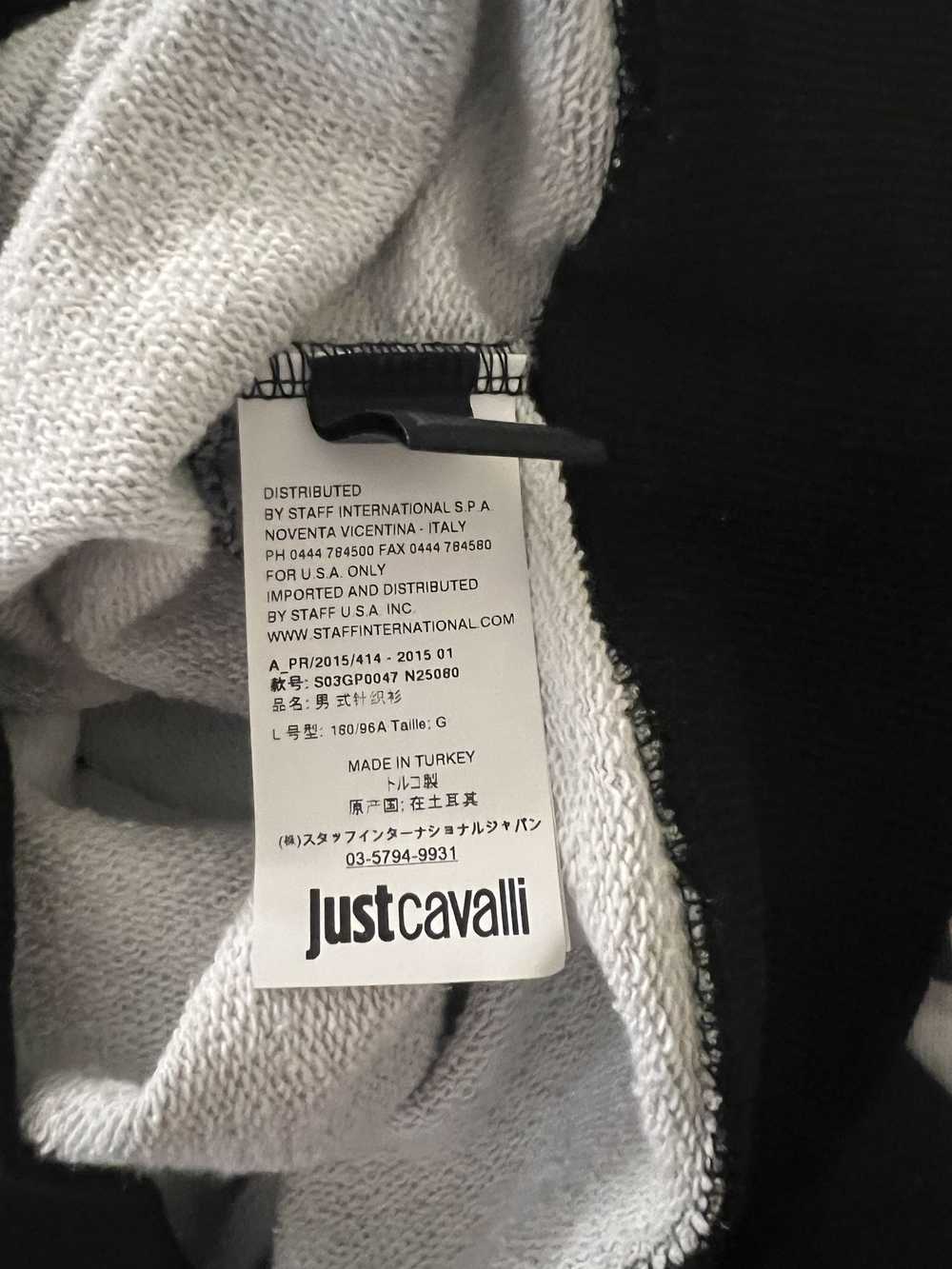 Just Cavalli Black White Graphic Cotton Crew Neck… - image 4