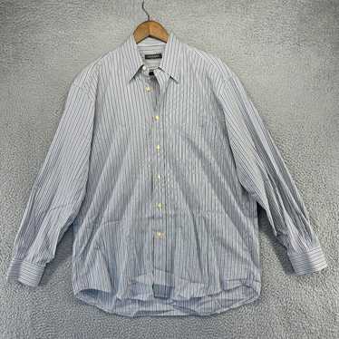 Canali Canali Shirt Mens Large White Gray Striped… - image 1