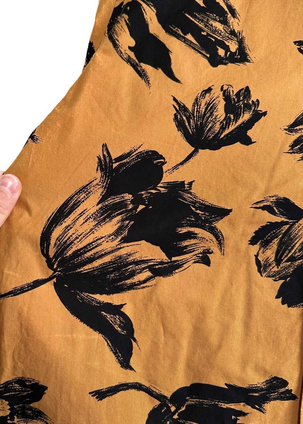 Marni Marni Orange Black Floral Print Buttoned Sh… - image 4