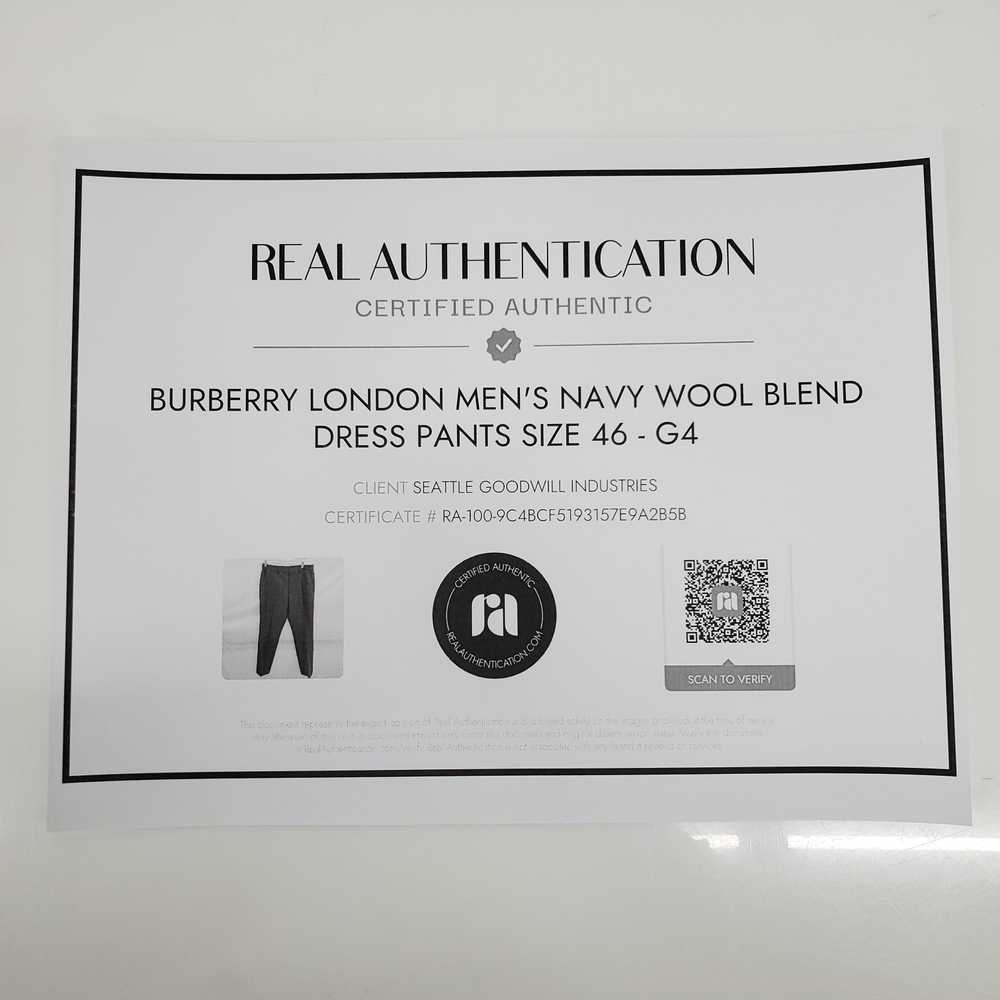 Authenticated Burberry London Navy Wool Blend Dre… - image 2