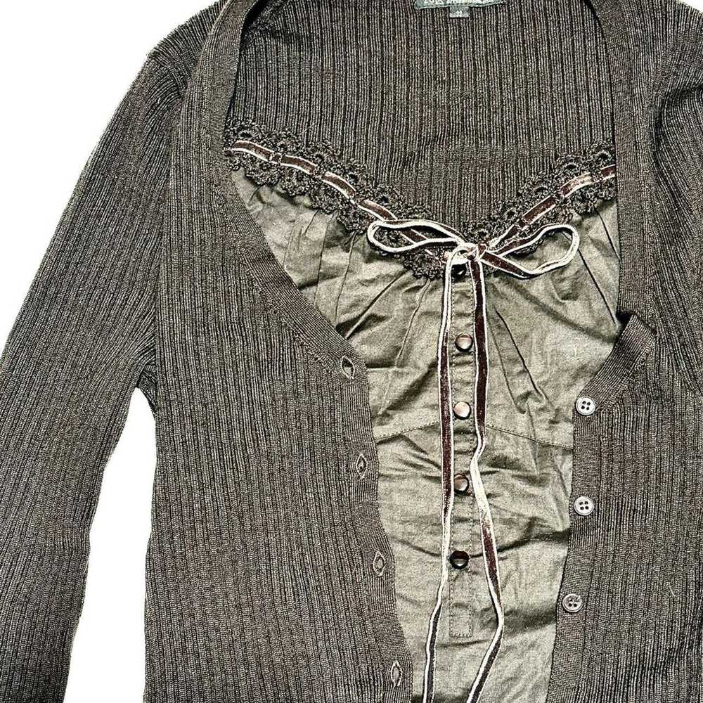 layered cardigan milkmaid babydoll knit top - image 4