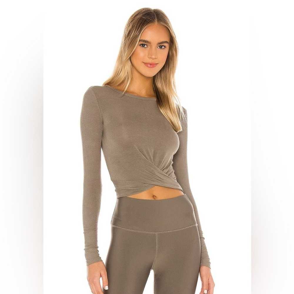 Alo Cover Long Sleeve Top in Olive Branch M - image 3