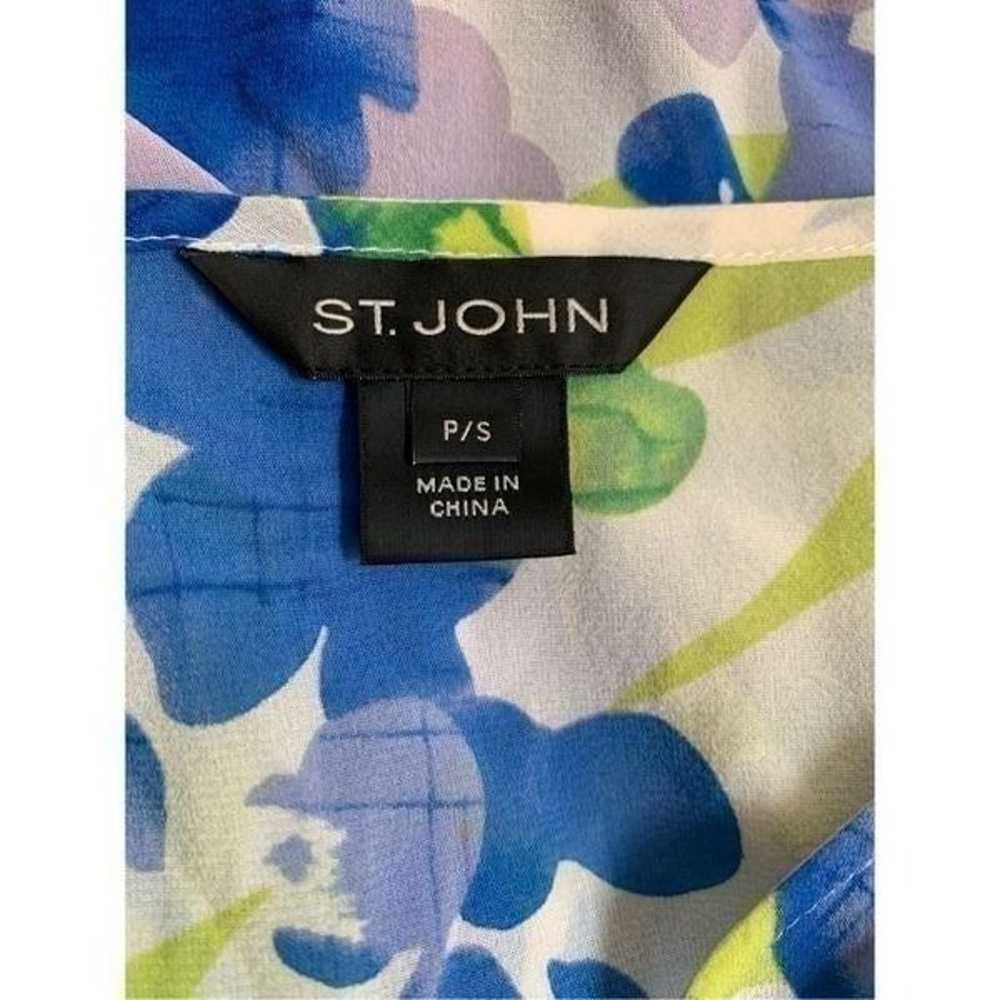 St. John Vintage Silk Blend Floral Poncho Blouse … - image 8