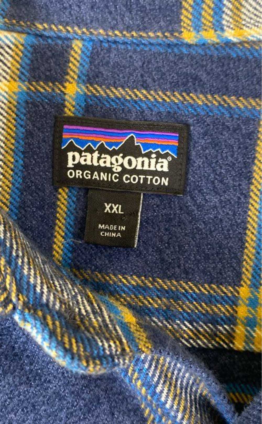 Patagonia Mens Blue Cotton Plaid Collared Long Sl… - image 4
