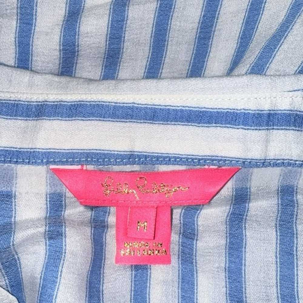 Lilly Pulitzer Lysa Tie Front Blue White Stripe B… - image 5