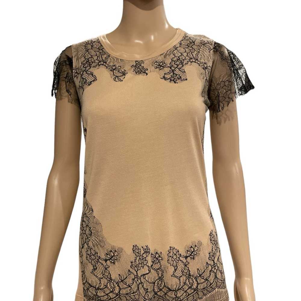 Valentino T-Shirt Couture Lace Top Size Small - image 1
