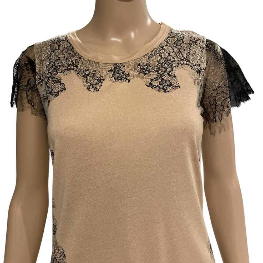 Valentino T-Shirt Couture Lace Top Size Small - image 2