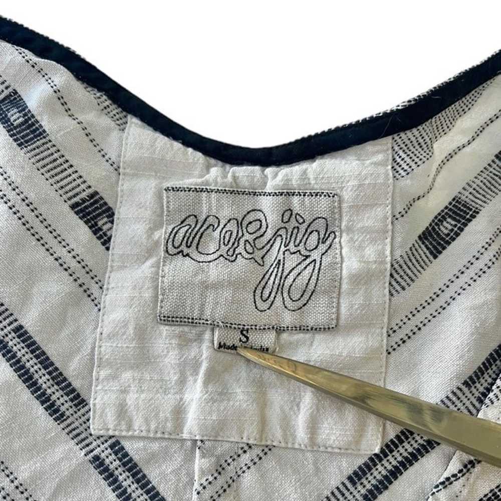 Ace & Jig Striped Casual Cotton Linen Blend Short… - image 3