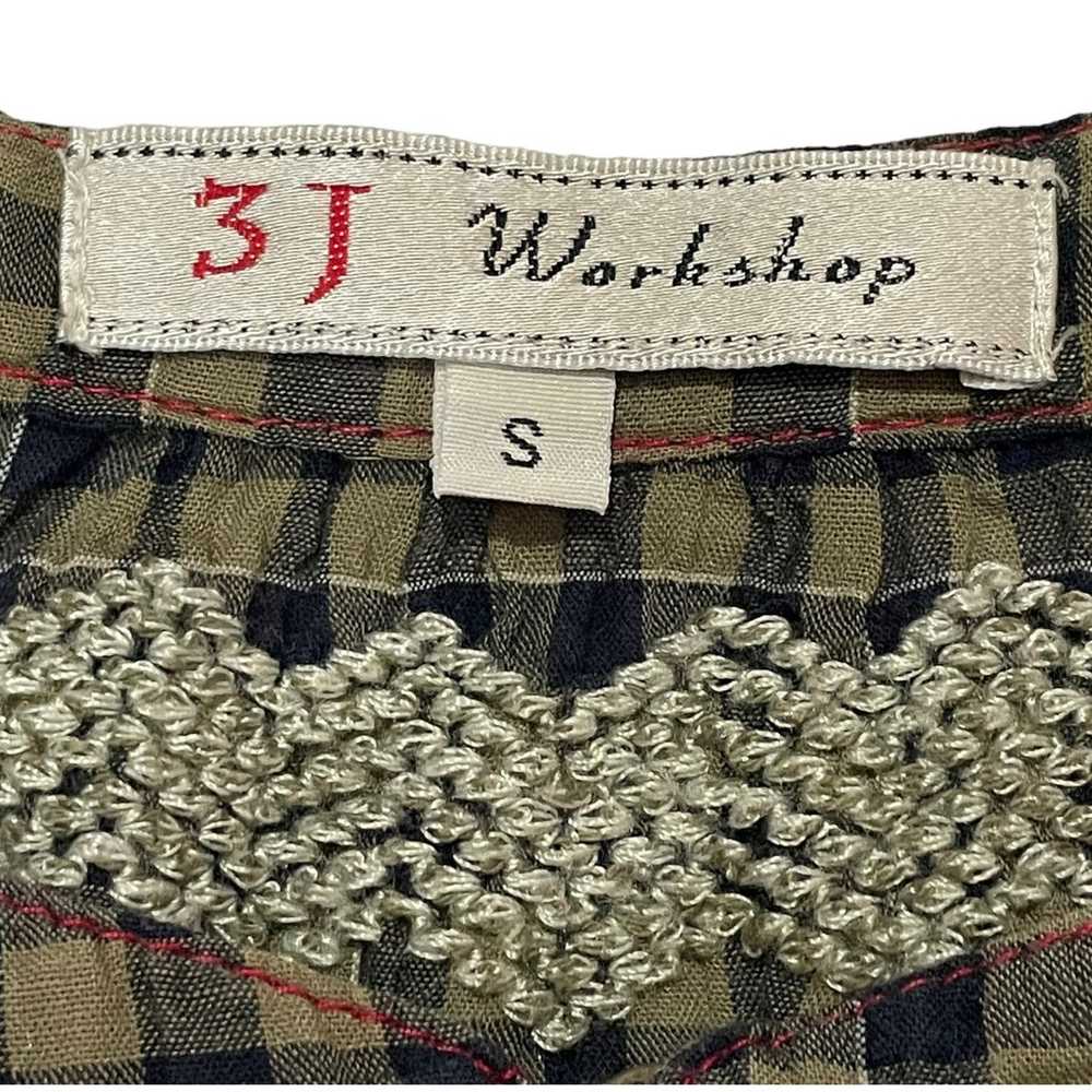 Johnny Was 3J Workshop Blue and Green Check Embro… - image 7