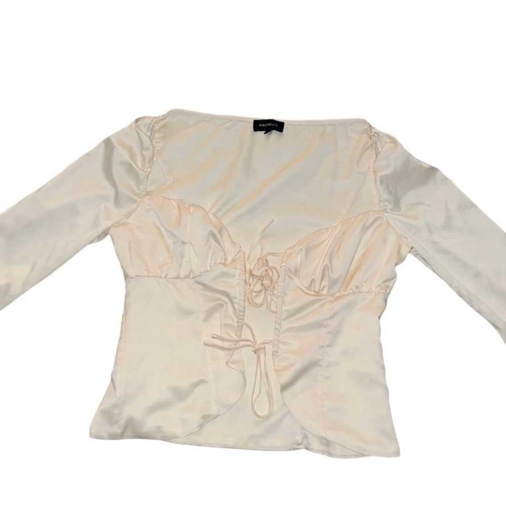 Majorelle Waldorf Ivory Tie Front Blouse Top - image 2