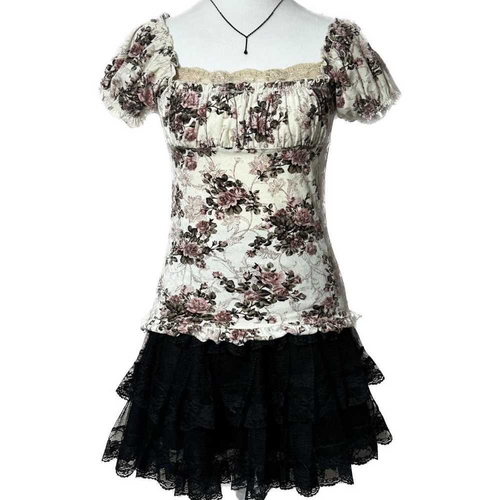 coquette milkmaid babydoll lace floral  japanese … - image 2